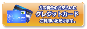 ガス料金のお支払いにクレジットカードをご利用いただけます。